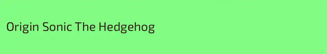 Origin Sonic The Hedgehog
